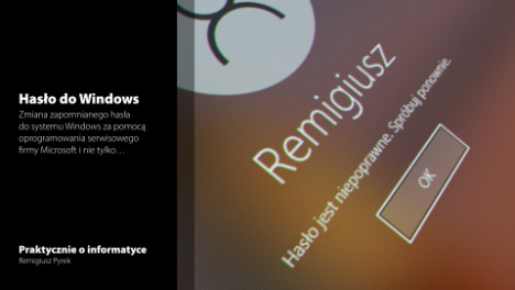„Zmiana hasła w Windows” na kanale YouTube - Remigiusz Pyrek Grafika do filmu „Zmiana hasła w Windows” na kanale YouTube - Remigiusz Pyrek